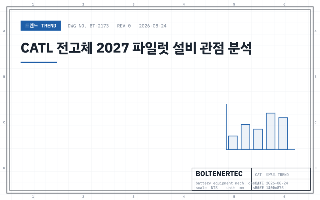 CATL 전고체 2027 파일럿 설비 관점 분석 — 도면 시트 대표이미지