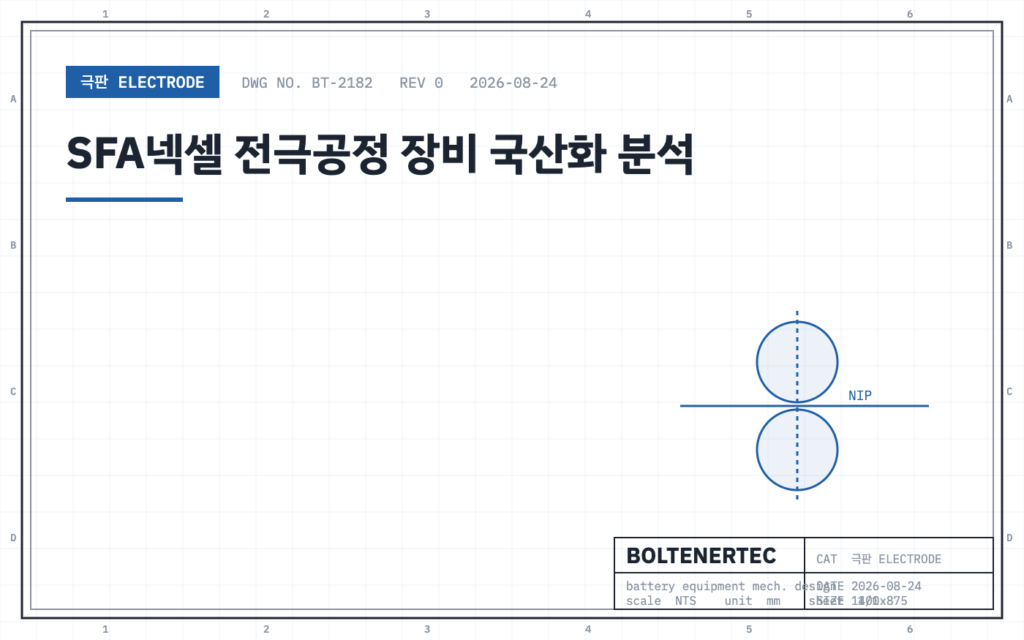 SFA넥셀 전극공정 장비 국산화 분석 — 도면 시트 대표이미지